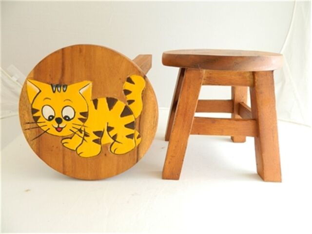Childs Childrens Wooden Stools Hand Made Stool In Assorted Designs
