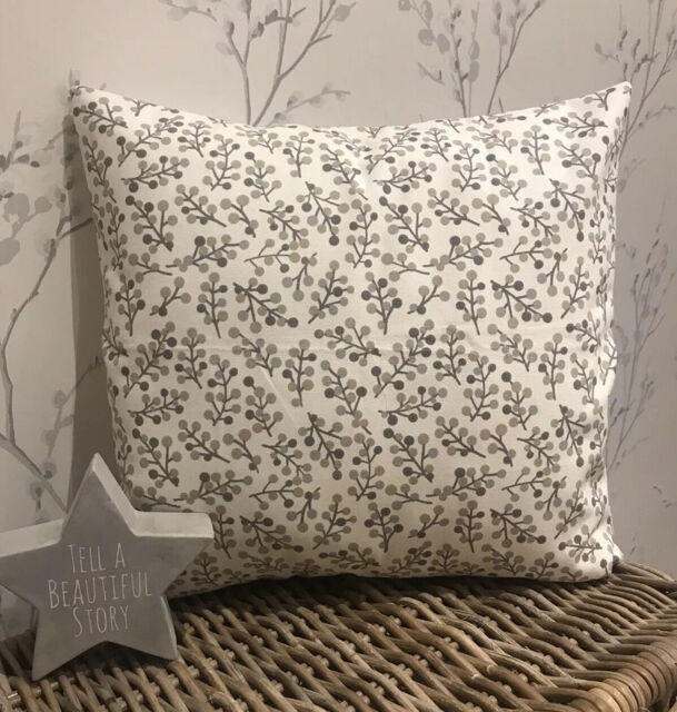 Dunelm Exclusive Grey Taupe Sprig Berries 16” Cushion Cover