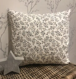 Dunelm Exclusive Grey Taupe Sprig Berries 16” Cushion Cover