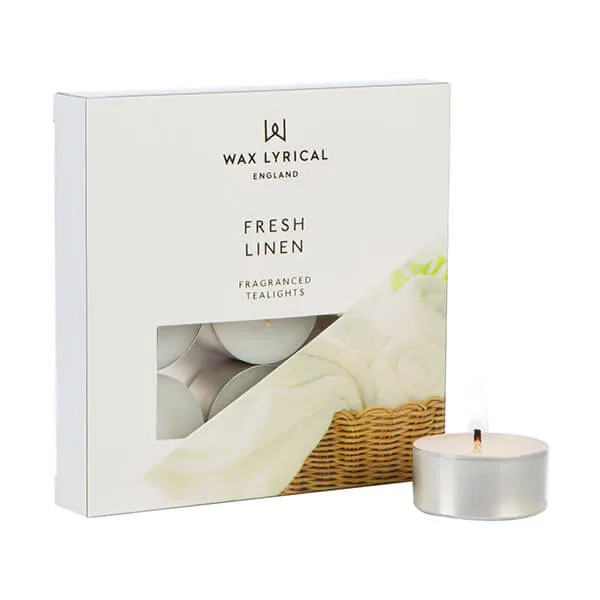 Wax Lyrical Fresh Linen Pack Of 9 Tealights