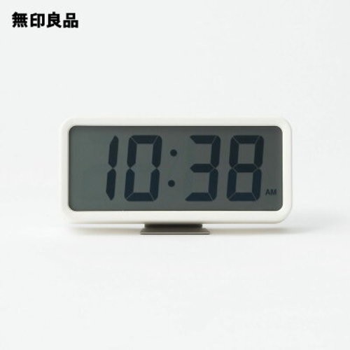 Muji Digital Alarm Clock Mj-dcmw1 White W180×d52×h88mm Switchable