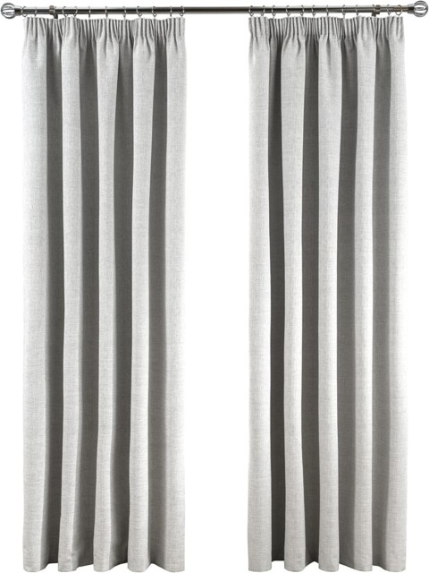 Sleepdown Textured Rib Weave Pencil Pleat Blackout Lined Curtains