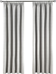 Sleepdown Textured Rib Weave Pencil Pleat Blackout Lined Curtains