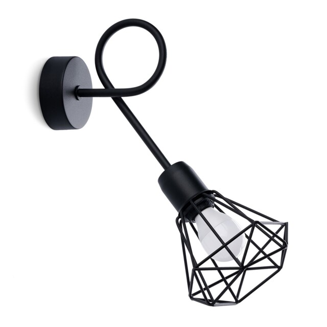 Modern Wall Light Artemis 1s Steel Black E14 Led Sollux Lighting