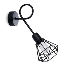 Modern Wall Light Artemis 1s Steel Black E14 Led Sollux Lighting