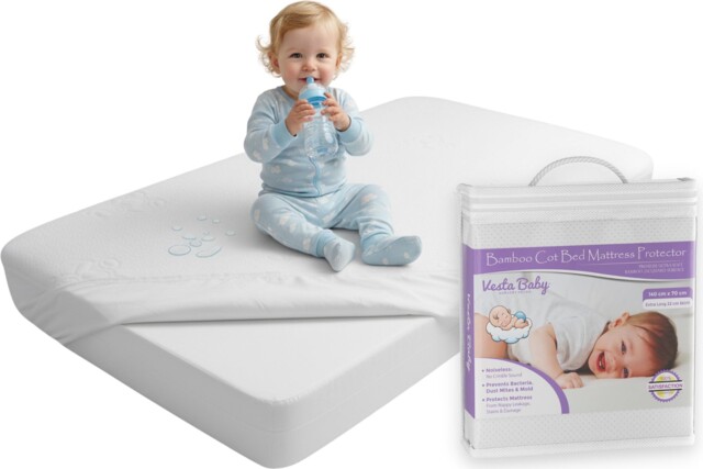 Premium Cot Bed Mattress Protector 70 X 140 Cm Noiseless Waterproof