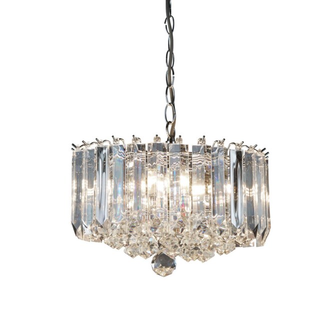 4 Lights Polished Chrome Ceiling Fitting Pendant Light With Clear