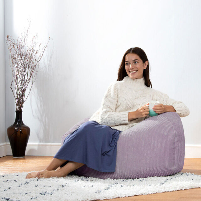 Adult Cord Bean Bag Chair Extra Large Classic Dome Shape Beanbag
