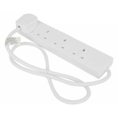 Status 4 Way Gang 2m Extension Socket Lead 13a Plug Laptop Computer
