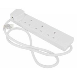 Status 4 Way Gang 2m Extension Socket Lead 13a Plug Laptop Computer