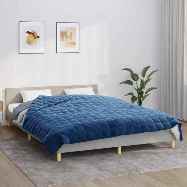 Weighted Blanket Blue 220x240 Cm King 11 Kg Fabric Vidaxl