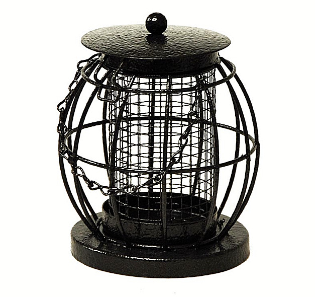 Metal Bird Nut Feeder With Squirrel Guard Cage Hanging Peanut Food
