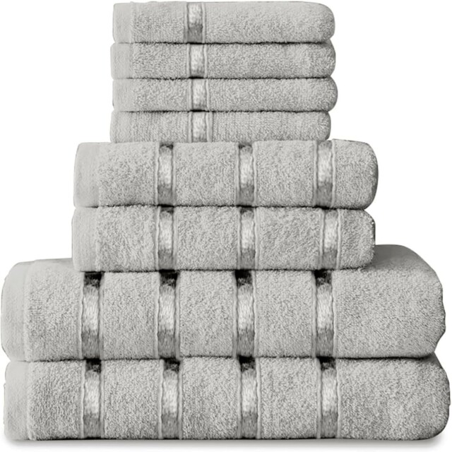 8 Piece Towel Bale Set 450 Gsm Cotton Bath Towels - 4 Face 2 Hand 2