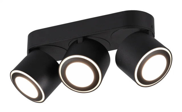 Spot Light Black Taurus 3 Led Surface Or Recessed Matt Trio 652910332