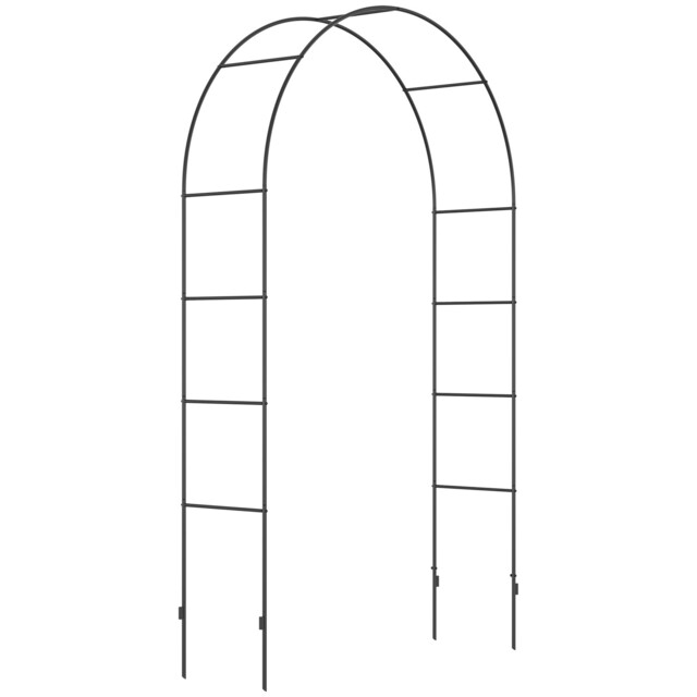 Garden Arch Metal Outdoor Arbor Black 140x40x240cm Wedding Event