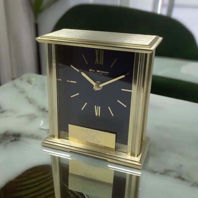 Personalised Stylish Gold Mantel Clock - Engraved Birthday Retirement