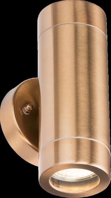 Knightsbridge 230v Ip65 Gu10 Up & Down Wall Light - Copper Colour -