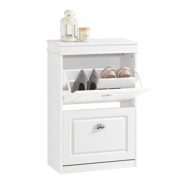 Sobuy 2 Flip-drawers Shoe Cabinet Storage Cupboard Organizer