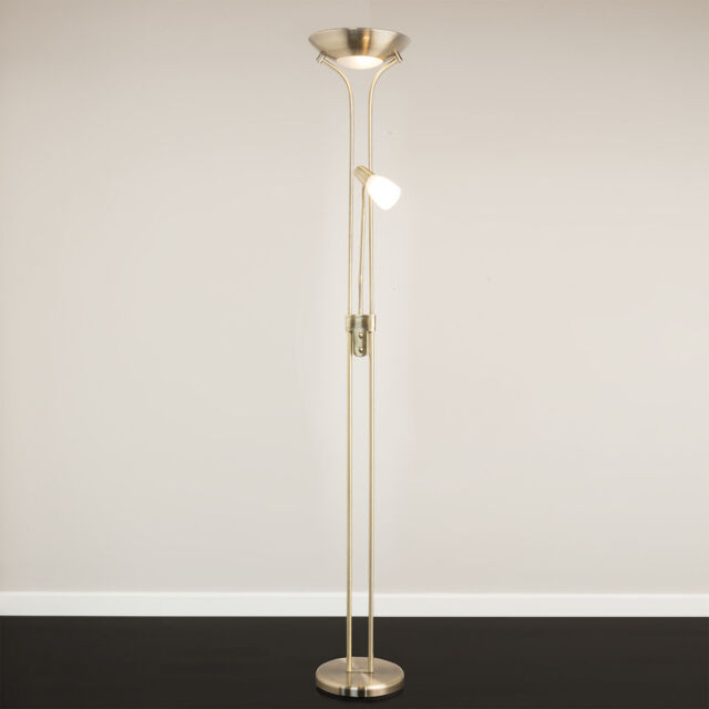 Floor Lamp Mother And Child Antique Brass Uplighter And Adjustable