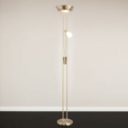 Floor Lamp Mother And Child Antique Brass Uplighter And Adjustable