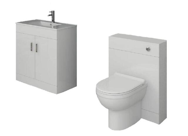 Vanity Unit With Combined Sink Toilet Bathroom Suite Furniture Wc Set