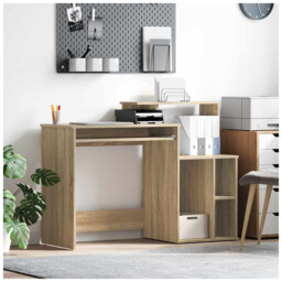 Desk With Shelf Sonoma Oak 120.5x44x88.5cm Engineered Wood Storage