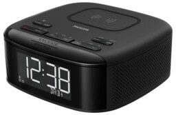 Bluetooth Clock Radio With Wireless Phone Charger, Black - Tar7705/10