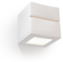 Wall Lamp White Ceramic & Glass 15x15x15 Cm Square Minimalist Led E27