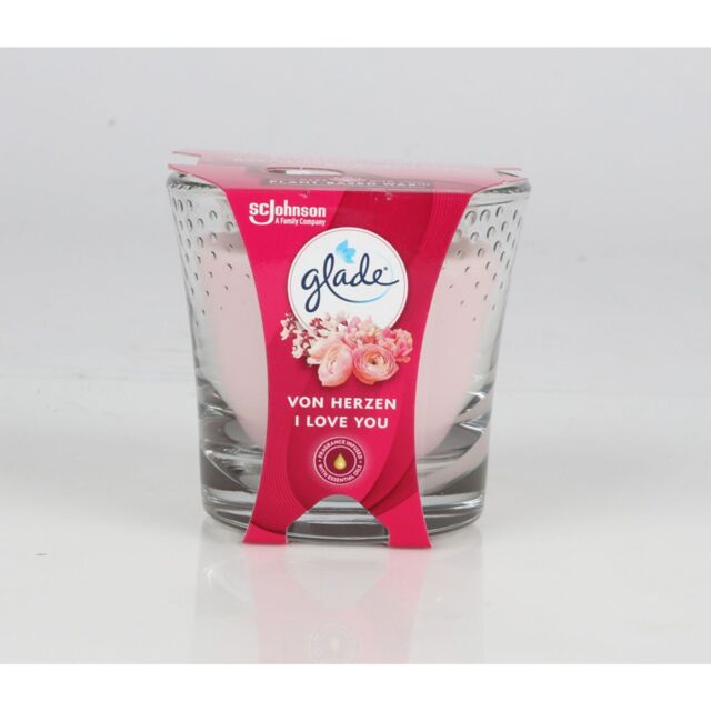 Glade Scented Candle 129g Von Herzen Glass Fresh Room Scent Inside