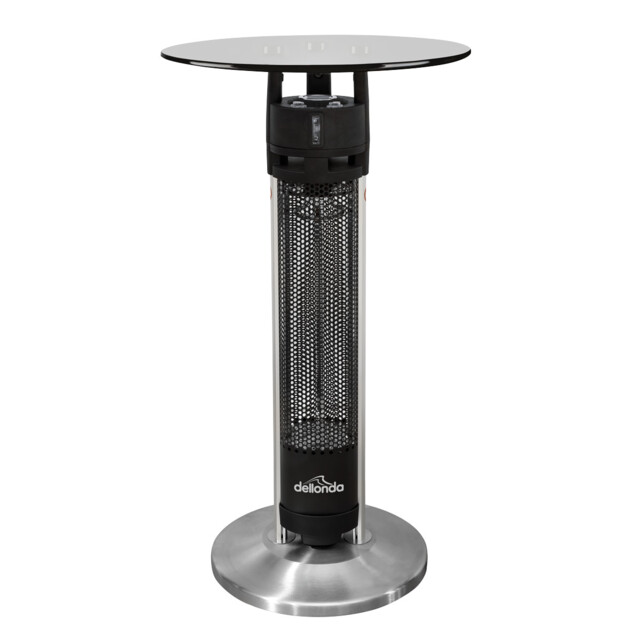 Dellonda Bistro Table With 1600w Heater 95cm Black/stainless Steel