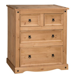 Corona Chest Of Drawers 2+2 Large 4 Drawer Mexican Solid Wood Pine