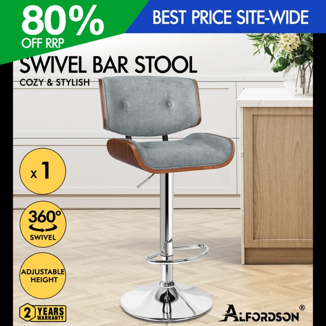 Alfordson Bar Stool Swivel Padded Seat Gas Lift Kitchen Breakfast