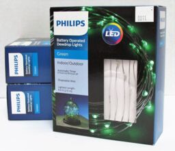 Lot Of 3 Led Battery Operated Dewdrop Lights W/timer Philips 051042765