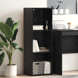 Bookcase Black Oak 40 X 30 X 114 Cm Engineered Wood Vidaxl