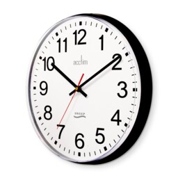 Acctim Clerkenwell Wall Clock Non Ticking Sweep Quartz Easy Read Black