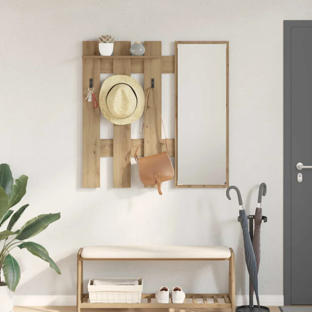 Wall-mounted Coat Rack Artisan Oak 100 X 10 X 100 Cm Vidaxl
