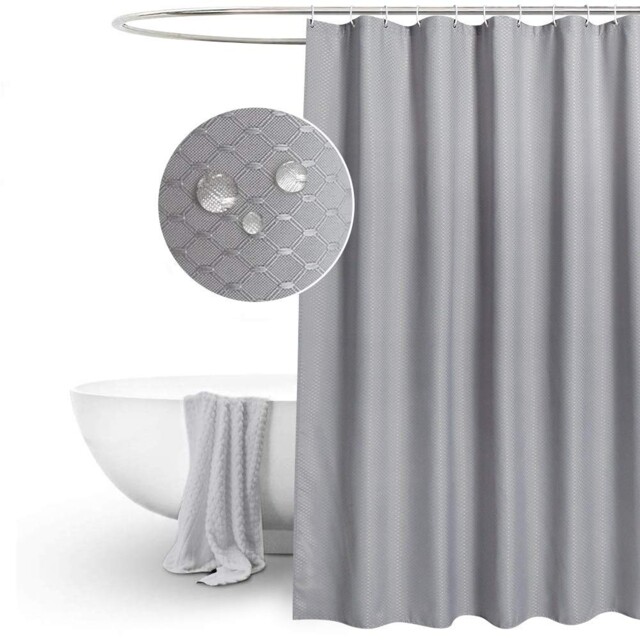 "Eurcross Grey Shower Curtain Waffle Weave W 72"" X L (1 Panels),"
