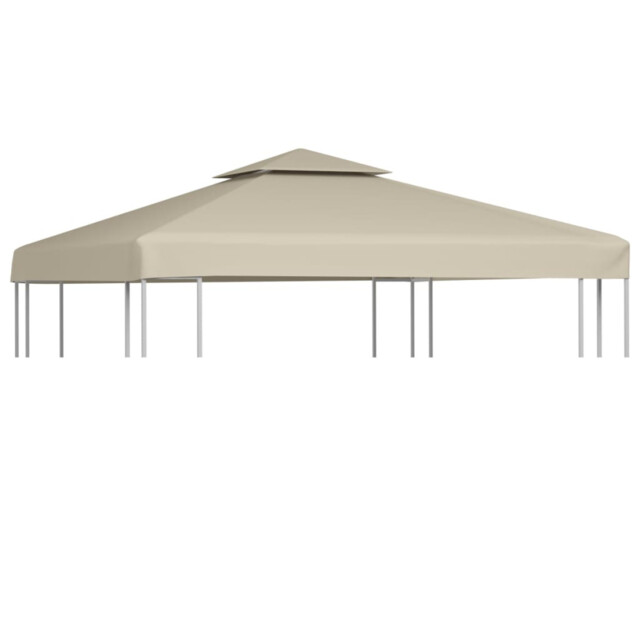 Gazebo Top Cover Beige 3 X 3 M Polyester Pvc Coated Uv Water-resistant
