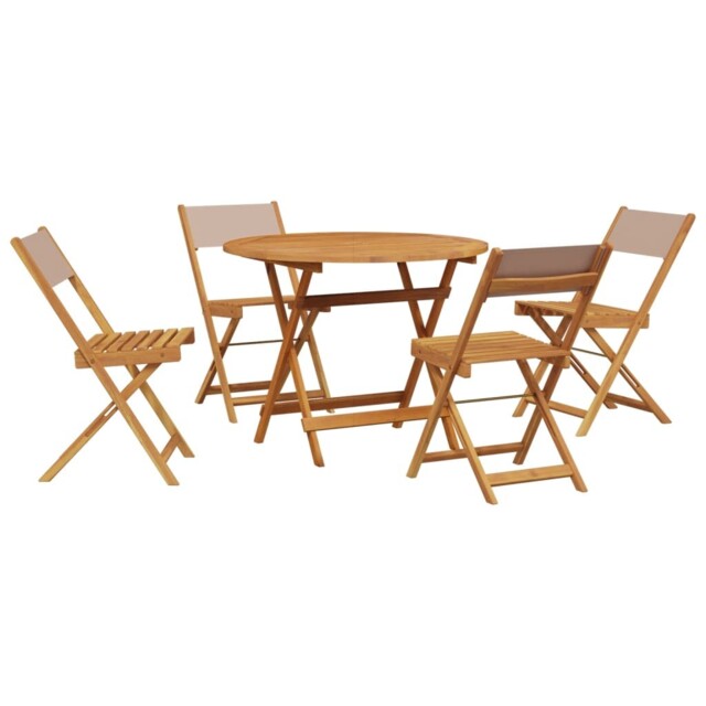 Garden Dining Set 5 Piece Outdoor Table And Chair Fabric And Solid