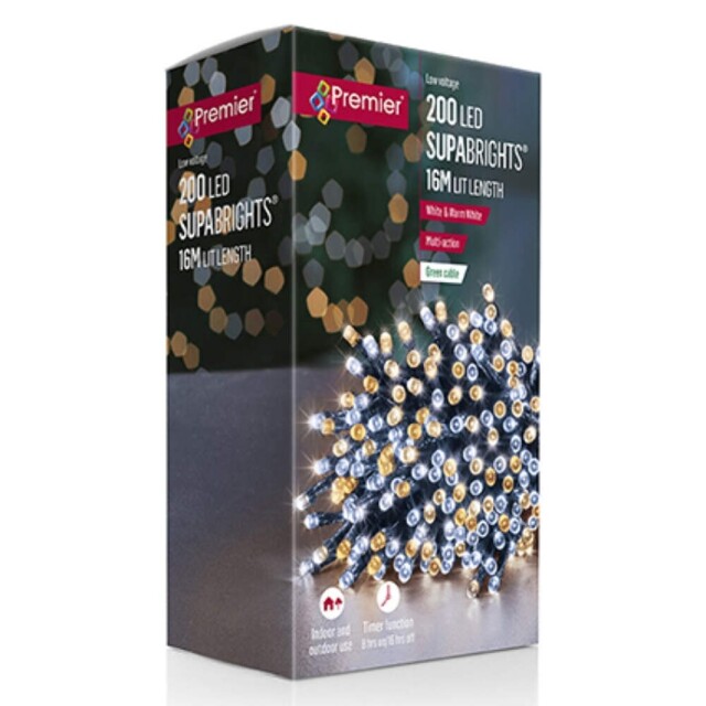 Premier 200 White & Warm White - Multi-action Led Timer Lights