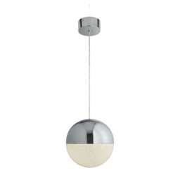 1 Light Led Chrome Ceiling Fitting Pendant Light With Crushed Ice