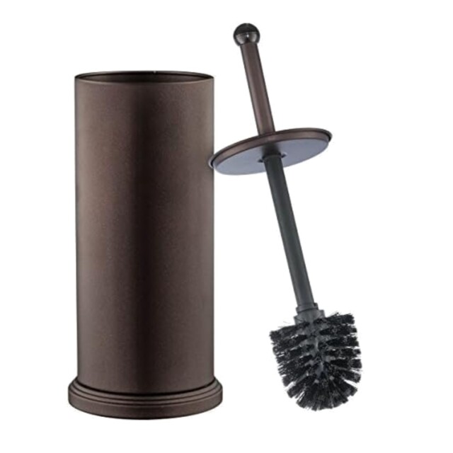 Bronze Toilet Brush & Holder Set – Space-saving Bathroom Cleaner