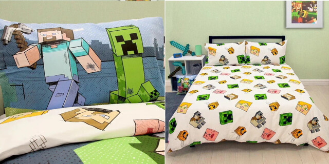 Minecraft Duvet Set Reversible 2 Pillow Cases Double