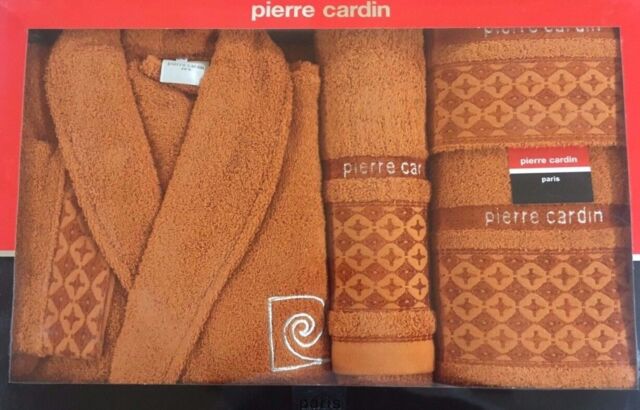 Pierre Cardin L / Xl 4 Piece Bathrobe Towel Set Terracotta Rust 100%