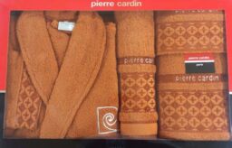 Pierre Cardin L / Xl 4 Piece Bathrobe Towel Set Terracotta Rust 100%