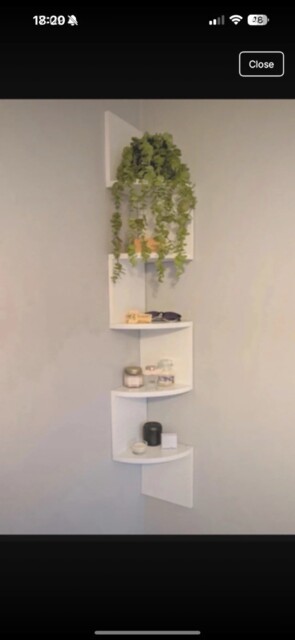 Vasagle Lbc20wt 5 Tier Floating Wall Corner Bookcase Shelf - White