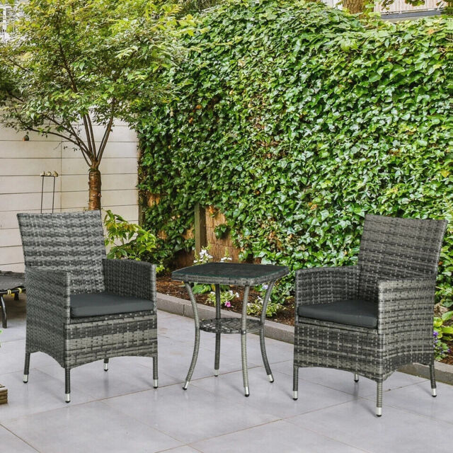 2 Seater Garden Rattan Furniture Bistro Set Table Set Conservatory