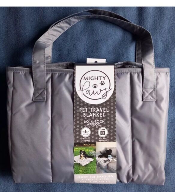 Mighty Paws Pet Travel Blanket Grey 60x90cm Approx Machine Washable-