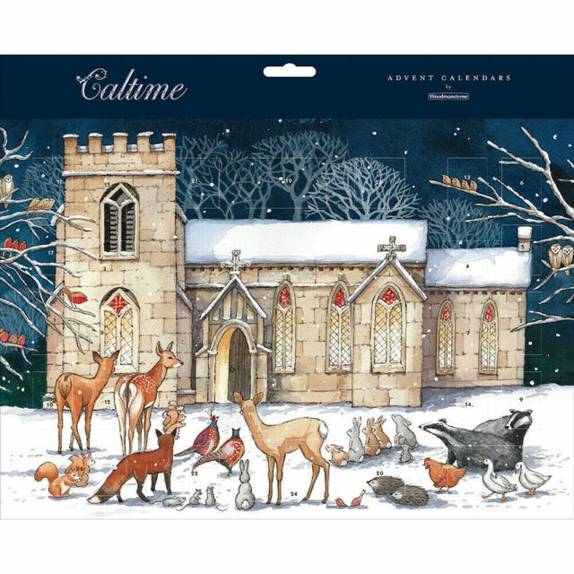 Church With Animals Advent Calendar Card 350 X 245 Mm & Envelope