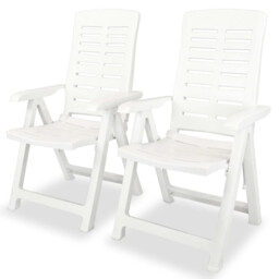Outdoor Patio 2pcs Plastic Reclining Garden Chairs Set Outside